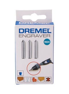 DREMEL Pack Of 3 Carbide Engraving Tips Silver 