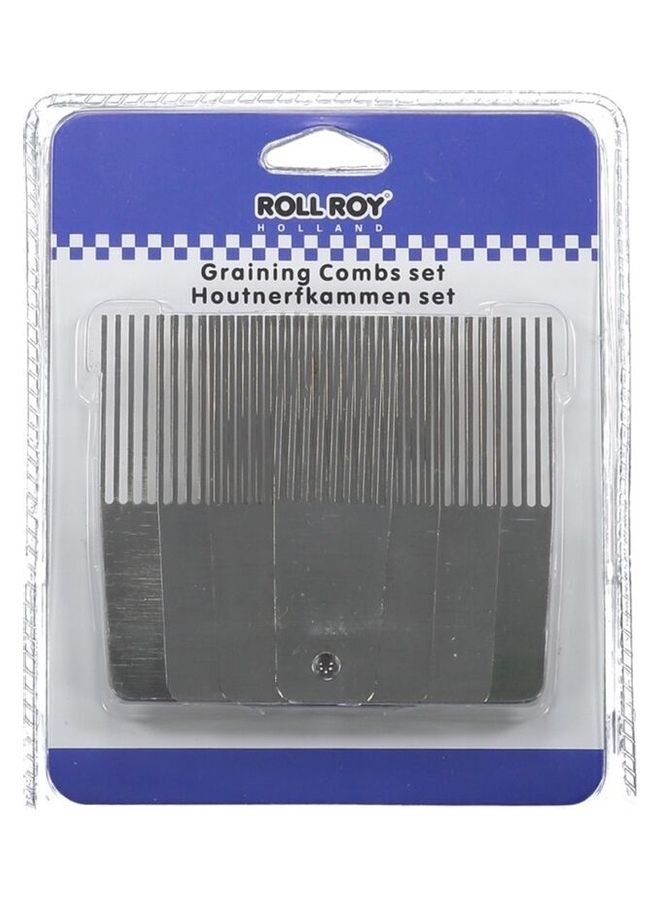Roll Roy 4-Piece Graining Combs Set Silver 