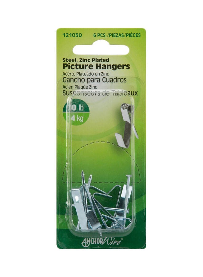 Hillman Pack Of 6 Picture Hangers Multicolour 10mm 