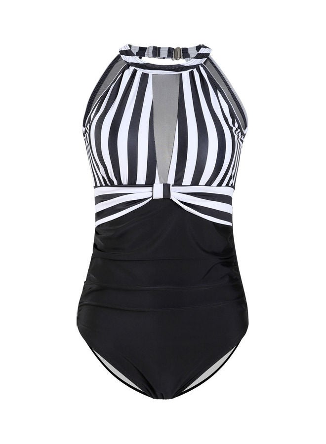 Fashion Dairy - One Piece Bikini Swimsuit Black/White - Image 1