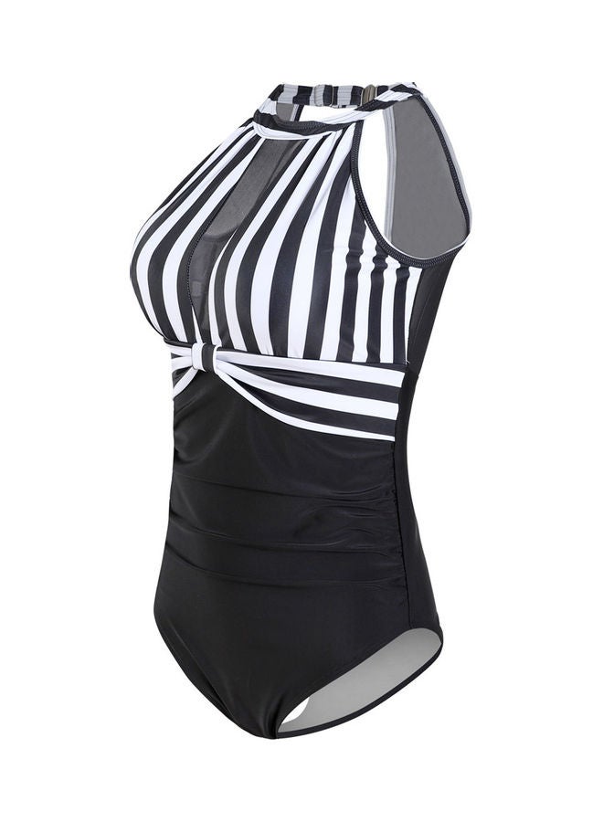 Fashion Dairy - One Piece Bikini Swimsuit Black/White - Image 1