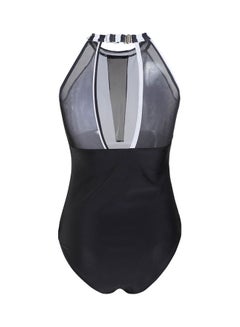 Fashion Dairy One Piece Bikini Swimsuit Black/White  - Image 3