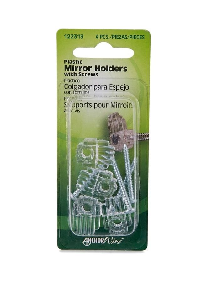 Hillman Pack Of 4 Mirror Holders With Screws Multicolour 12mm 