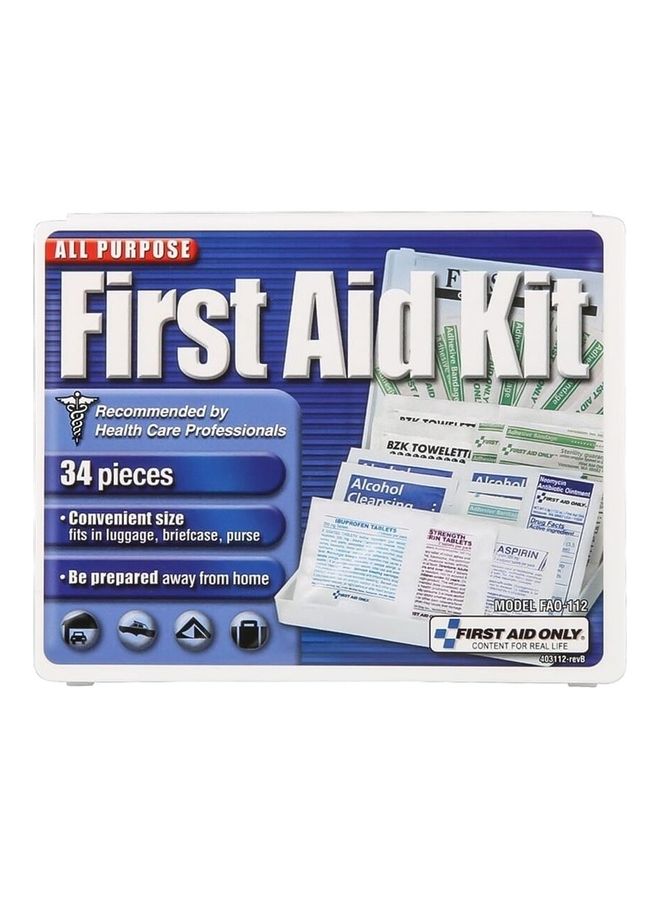 First Aid Only 34 Pcs All Purpose First Aid Kit Multicolour