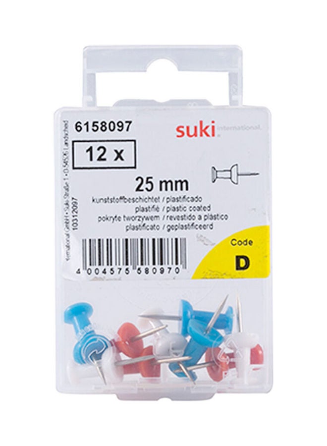 suki Pack Of 2 Plastic Map Pins Multicolour 