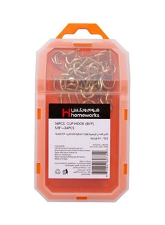 Pack Of 34 B/P Cup Hooks Multicolour