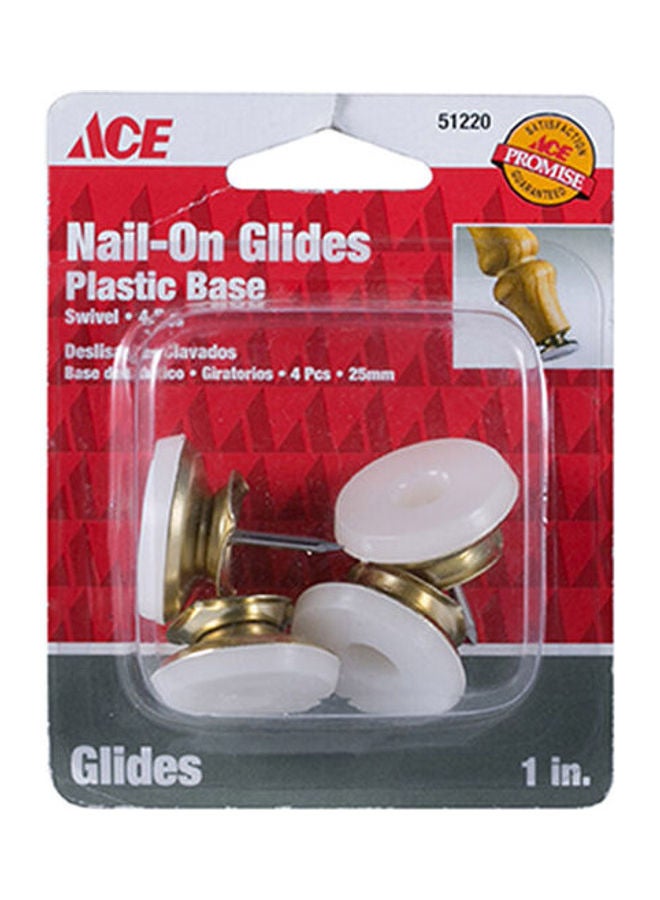 ACE Pack Of 4 Nail-On Glides Multicolour 
