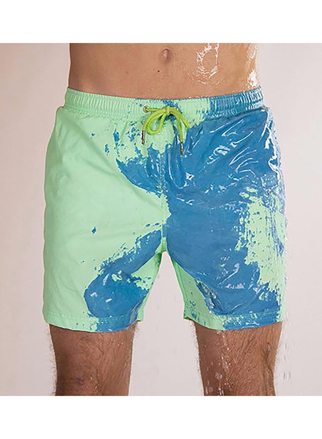 شورت سباحة بتصميم كلاسيكي أخضر/أزرق  - Image 3