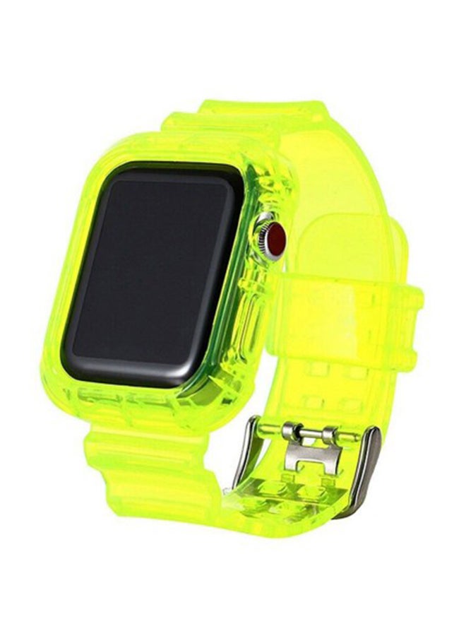 مارجون سوار فلورسنت بديل لساعة أبل مقاس 42/44 مم - طراز Transluscent أخضر/فسفوري - Image 1