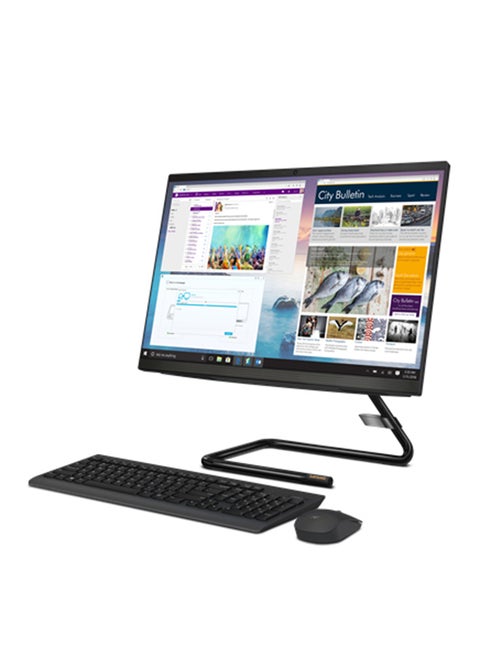 Ideacentre A340 With 23.8-Inch Display, Core i7-10700T Processor/8GB RAM/512GB SSD/2GB AMD Radeon 625 GDDR5 Graphics/Wireless Keyboard And Mouse Black