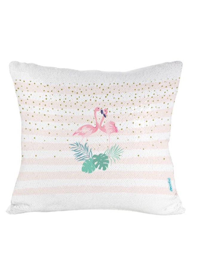 ديكالاك وسادة مزينة بترتر مطبوع بشكل عكسي وطبعة نعام متعدد الألوان 45 x 45سم - Image 2