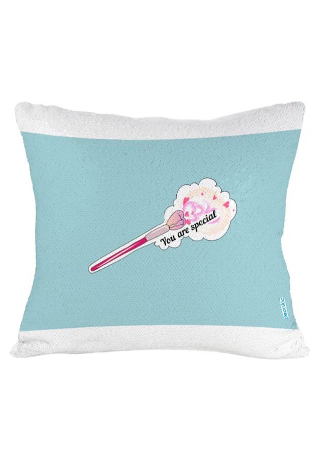 Decalac You Are Special Design Flip Sequin Decorative Pillow Blue/Red/White 45 x 45cm - Image 2