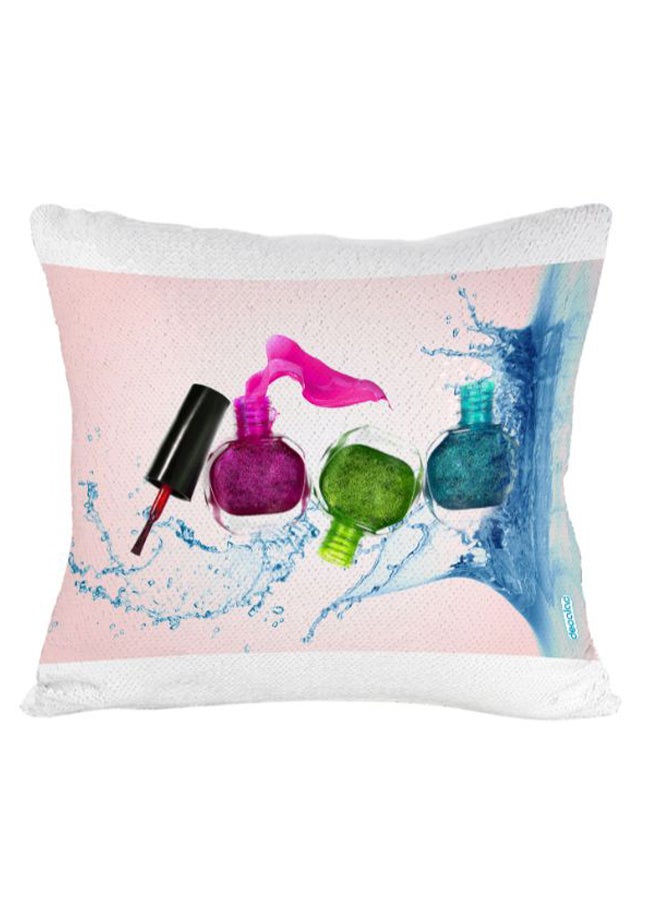 Decalac Manicure Design Flip Sequin Decorative Pillow Multicolour 45 x 45cm - Image 2