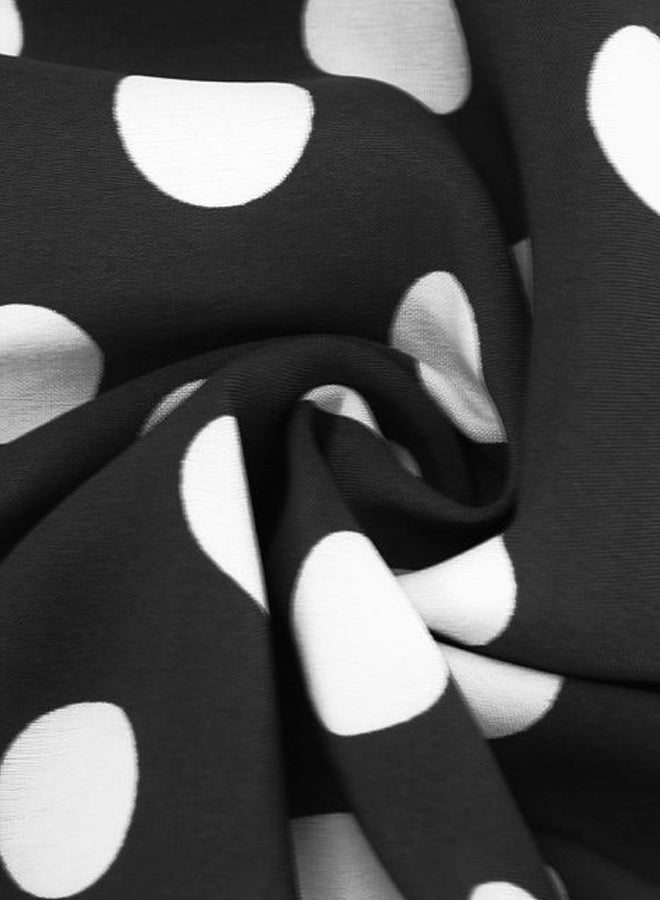 Polka Dot Printed Mini Dress Black/White - Image 3