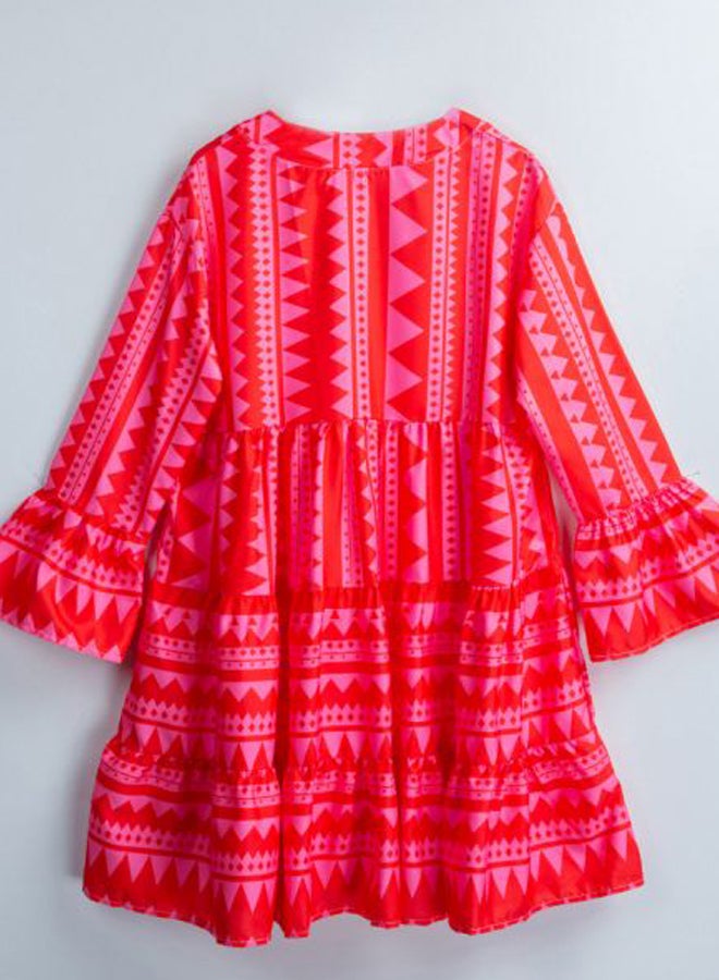 Printed Mini Dress Red One  - Image 2
