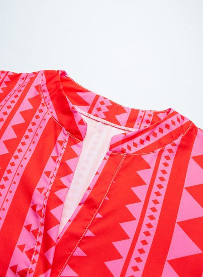 Printed Mini Dress Red One  - Image 5