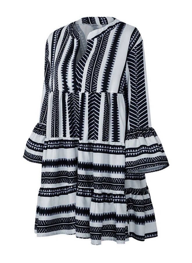 Printed Mini Dress Black/White  - Image 1