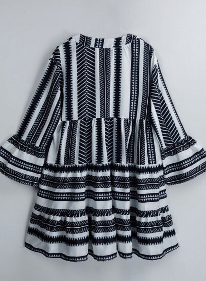 Printed Mini Dress Black/White  - Image 4