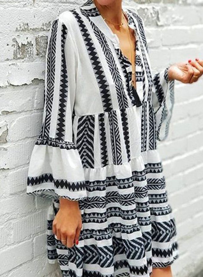 Printed Mini Dress Black/White  - Image 3