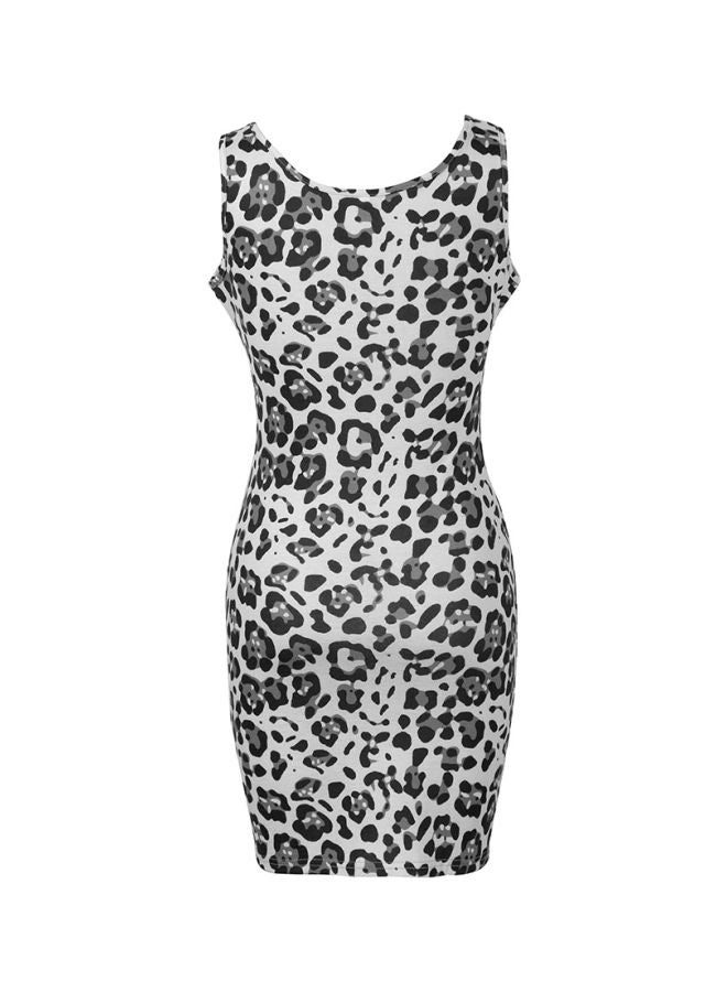 Leopard Printed Bodycon Dress Grey/Black - Image 2