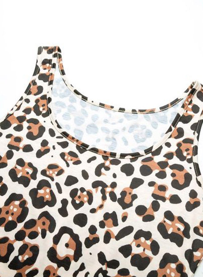 Leopard Printed Bodycon Dress Khaki/Black - Image 3