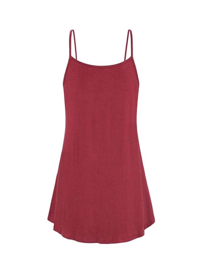 Solid Mini Dress Burgundy - Image 2