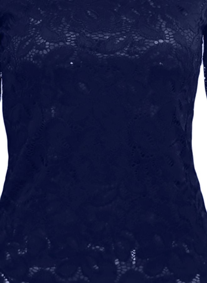 Lace Detailed Blouse Blue  - Image 3