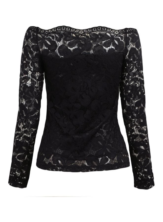 Lace Detailed Blouse Black  - Image 2