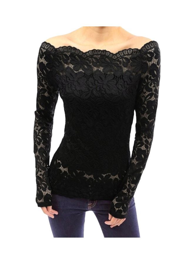 Lace Detailed Blouse Black  - Image 4