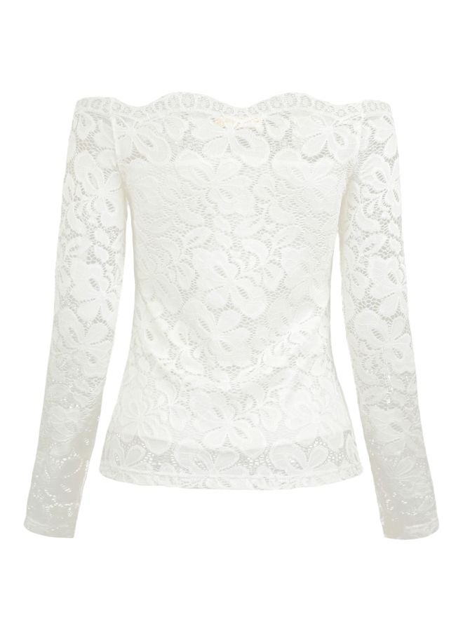 Lace Detailed Blouse White  - Image 2