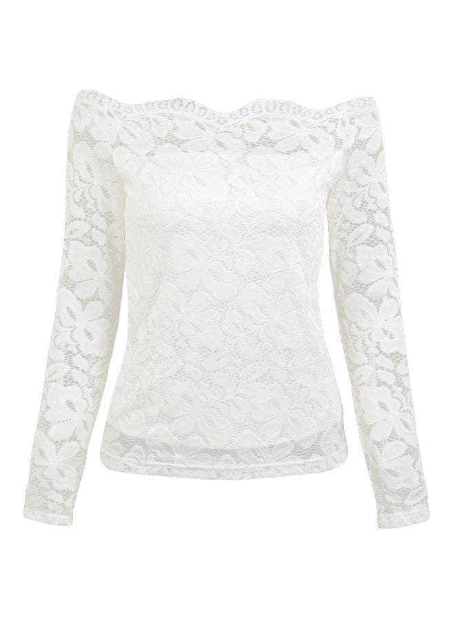 Lace Detailed Blouse White  - Image 1