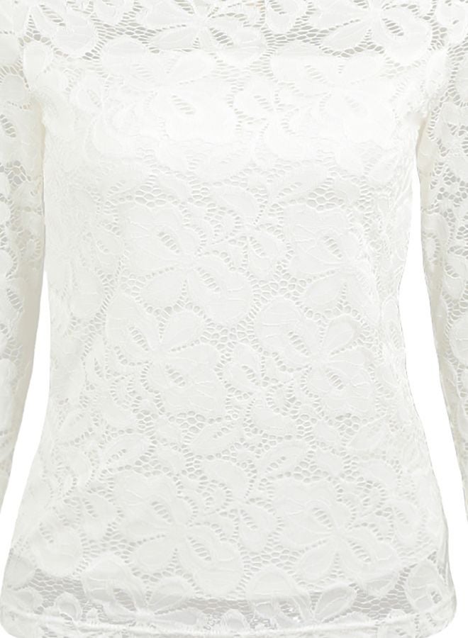 Lace Detailed Blouse White  - Image 3