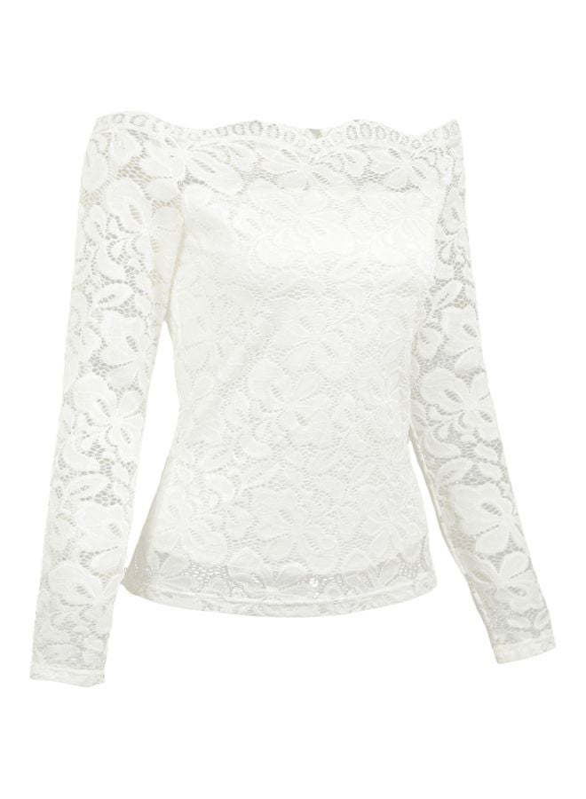 Lace Detailed Blouse White  - Image 4