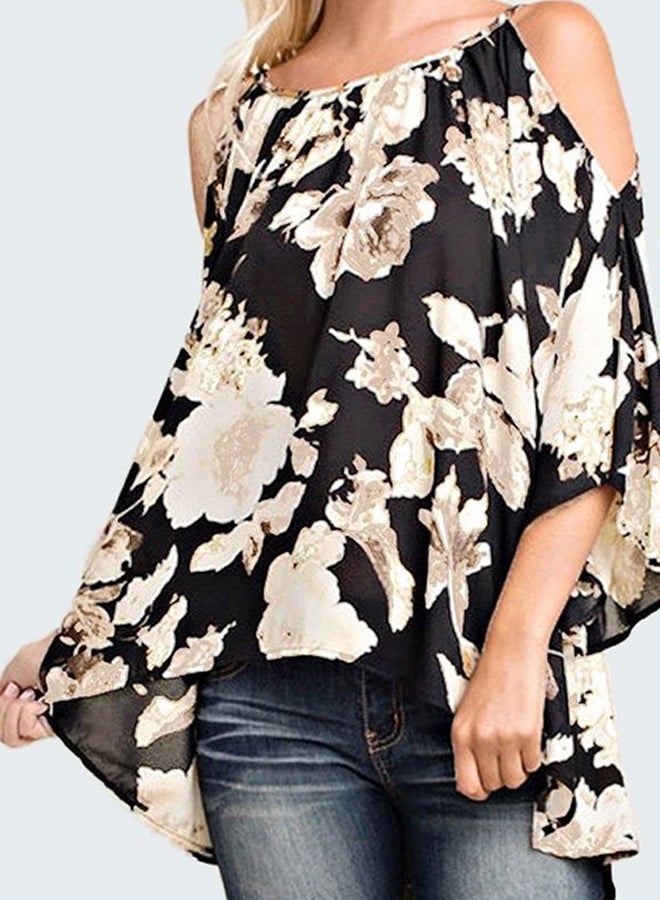 Floral Printed Blouse Black/Beige  - Image 4