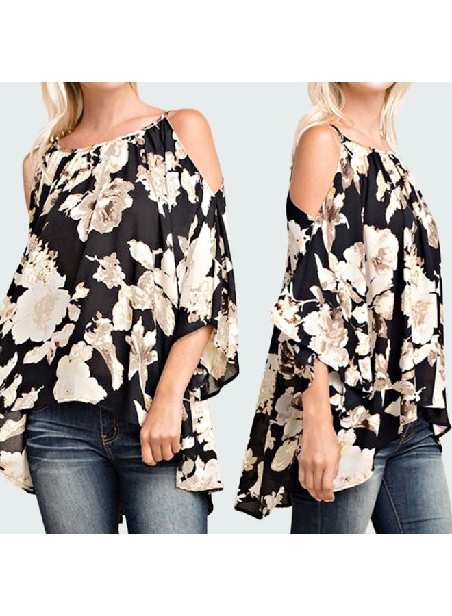 Floral Printed Blouse Black/Beige  - Image 5
