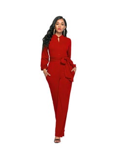 Solid Jumpsuit Red