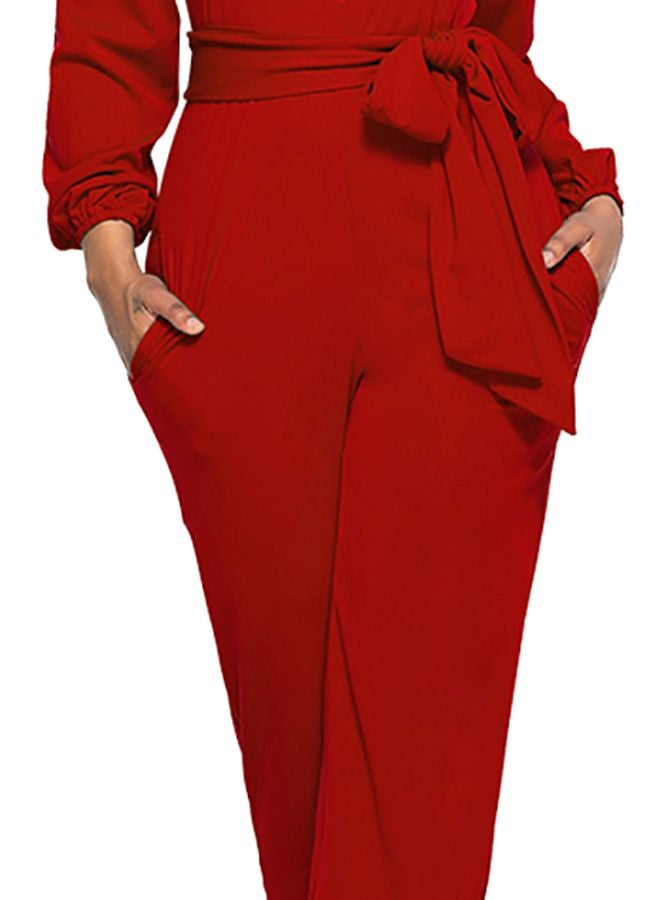 Generic - Solid Jumpsuit Red - Image 1
