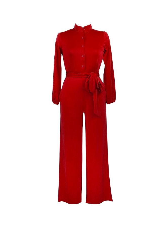Generic - Solid Jumpsuit Red - Image 1