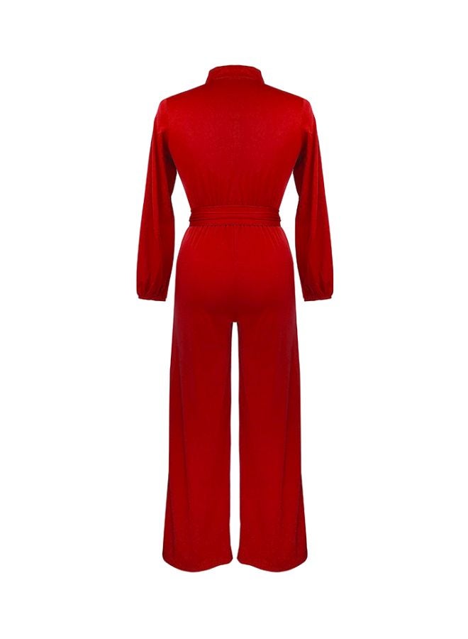 Generic - Solid Jumpsuit Red - Image 1