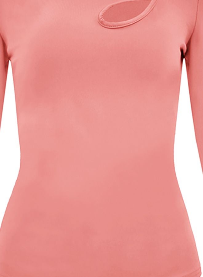 Solid Long Sleeves T-Shirt Pink  - Image 3