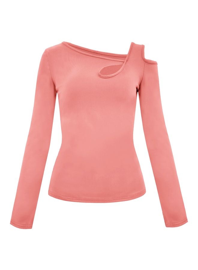 Solid Long Sleeves T-Shirt Pink  - Image 1