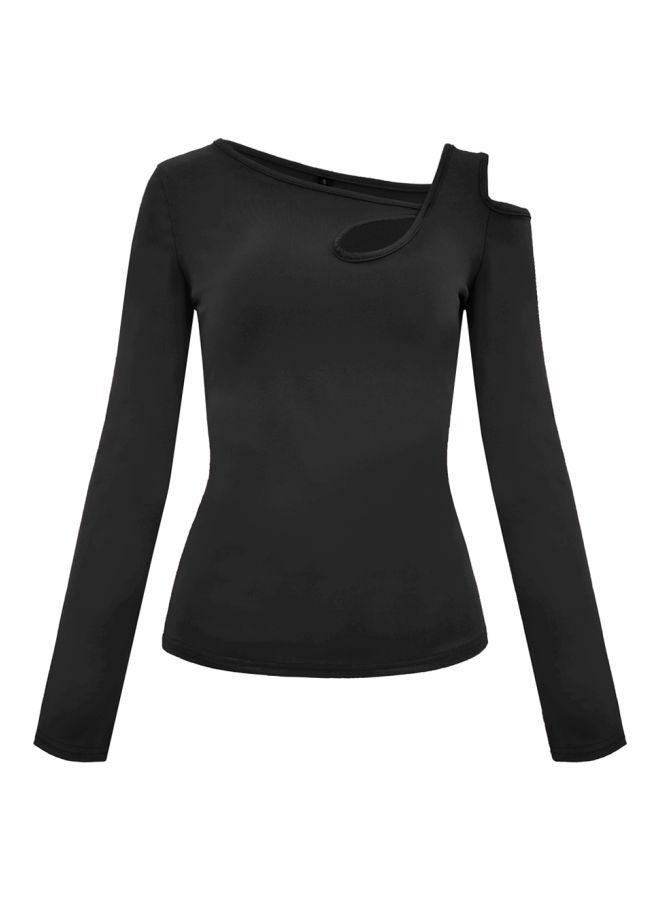 Solid Long Sleeves T-Shirt Black - Image 1