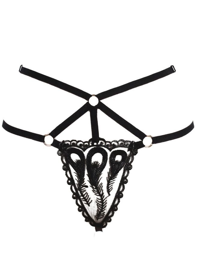 Lace Detail Lingerie Bottom Black  - Image 1