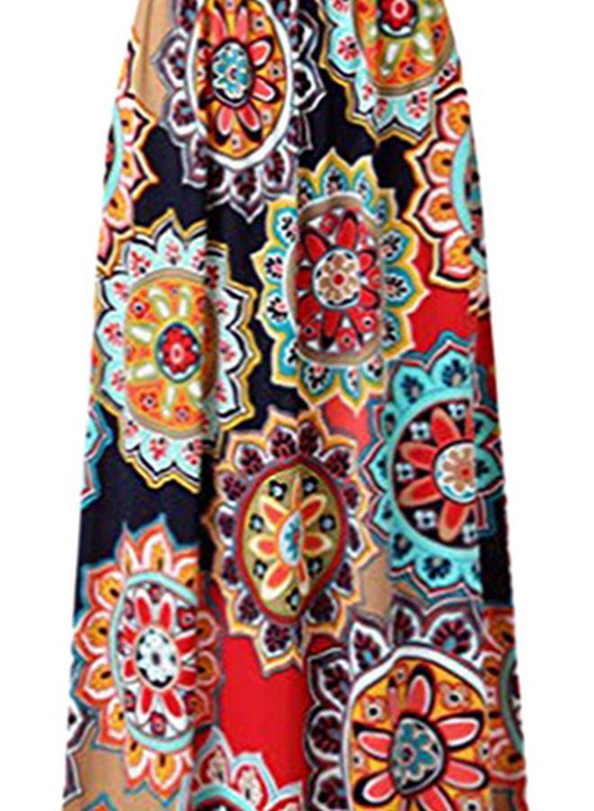 Generic Floral Printed Maxi Dress Red/Black/Beige  - Image 2