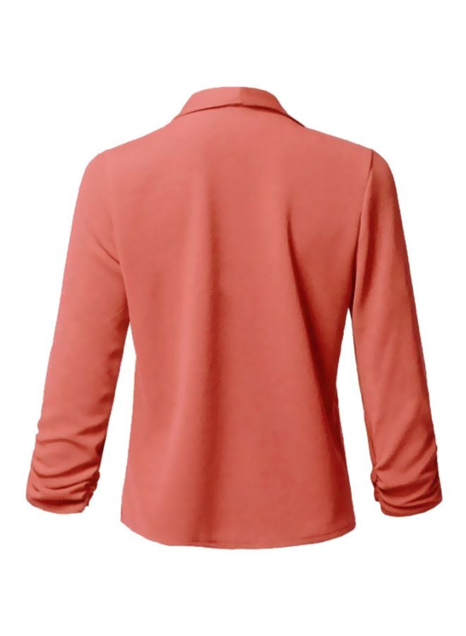 بليزر سادة بأكمام طويلة برتقالي - Image 2