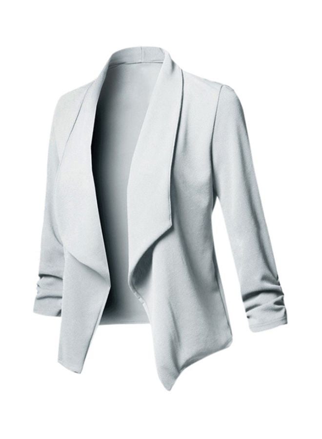 Generic - Long Sleeves Solid Blazer Light Grey - Image 1