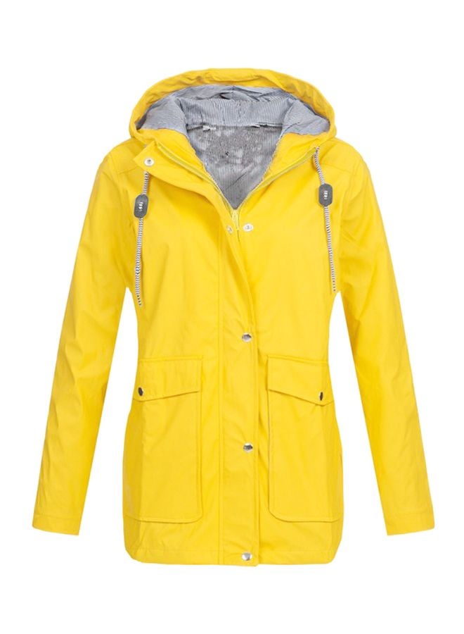 جاكيت خارجي مضاد للماء بأكمام طويلة أصفر - Image 1