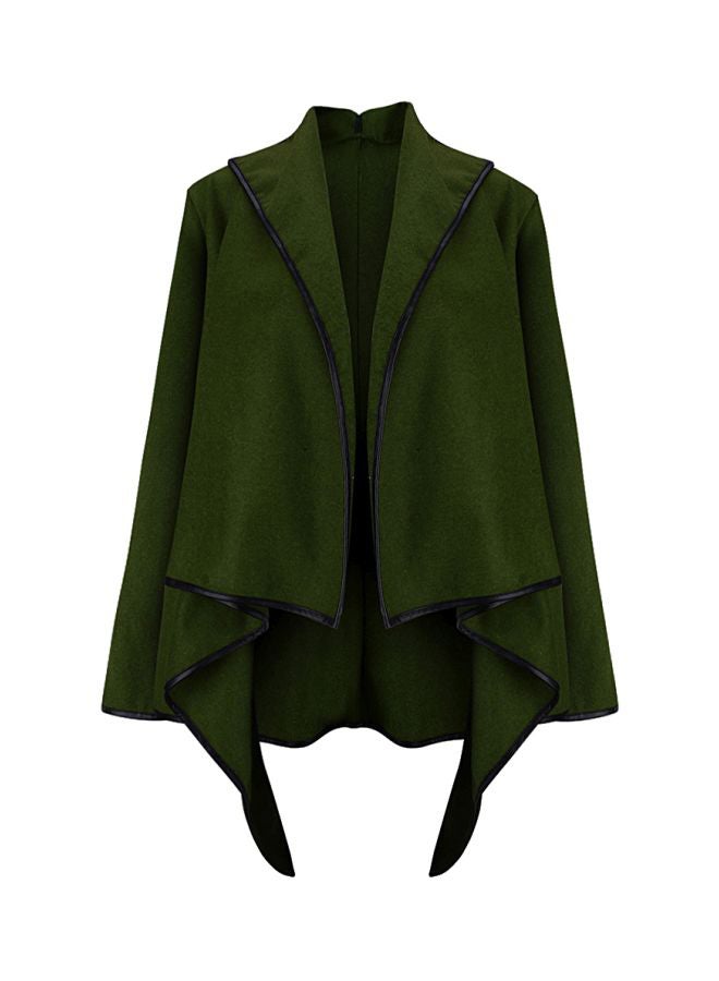 Solid Temperament Overcoat Dark Green - Image 1