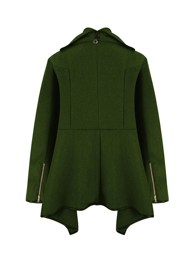 Solid Temperament Overcoat Dark Green - Image 2