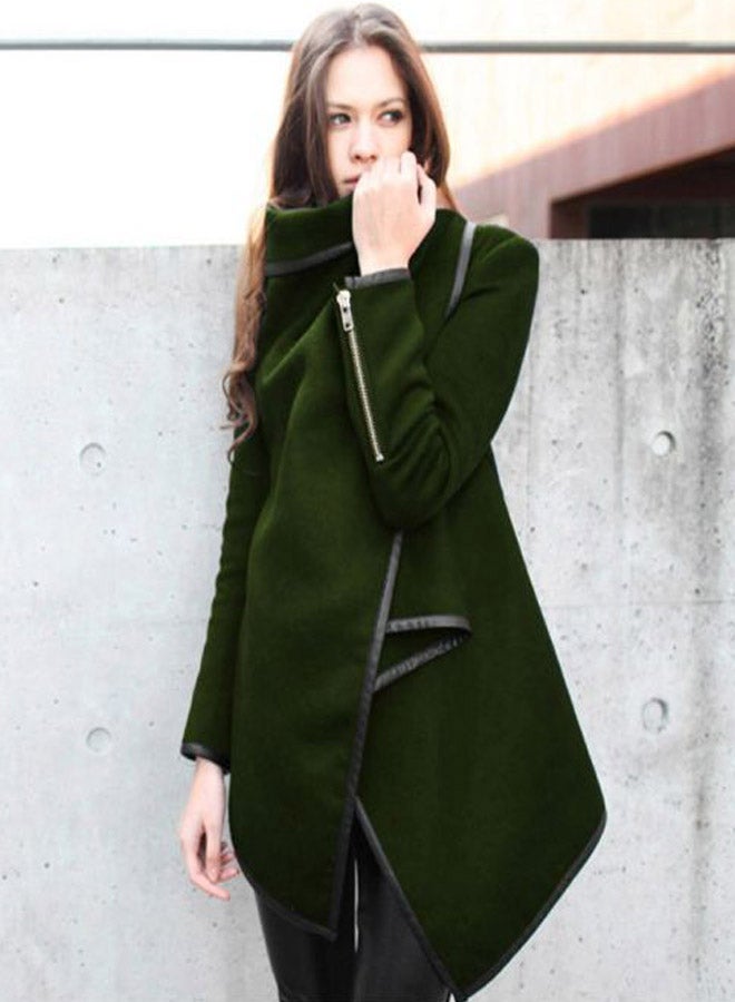 Solid Temperament Overcoat Dark Green - Image 5